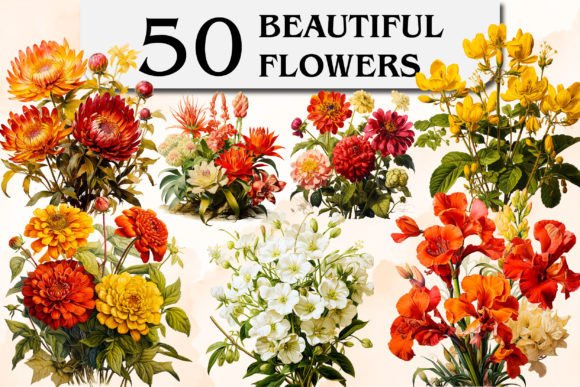 Download Beautiful Flowers Clipart &amp; Sublimation - Art Collection