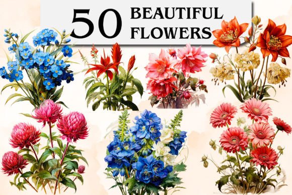 Download Beautiful Flowers Clipart &amp; Sublimation - Art Collection