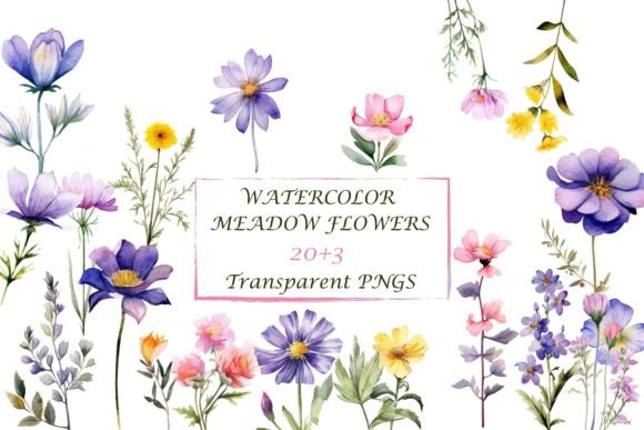 Download Watercolor Wild Flowers PNG Clipart - Art Collection