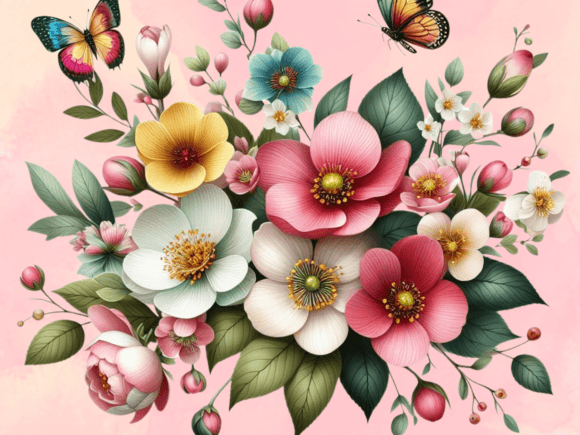 Download Spring Flowers Sublimation Clipart - Art Collection