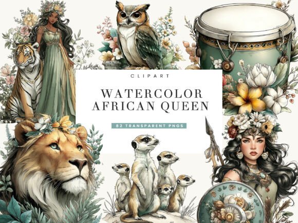 Download Watercolor African Queen Clipart - Art Collection