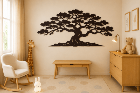 Download Tree Wooden Wall Art SVG Laser Cut File - Art Collection