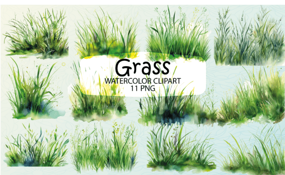 Download Grass Watercolor Sublimation Clipart - Art Collection