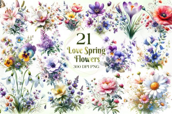 Download Spring Flowers Sublimation Clipart - Art Collection