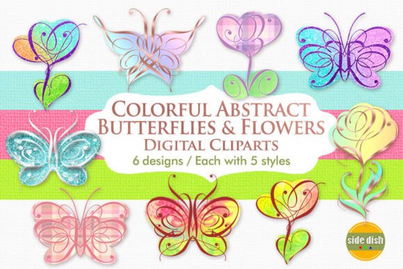 Download Colorful Butterflies &amp; Flowers Cliparts - Art Collection