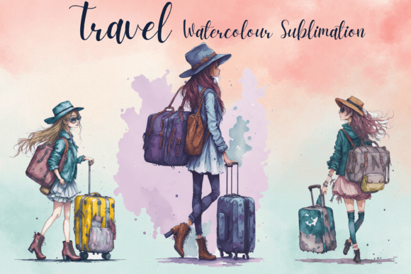 Download Travel WaterColor Sublimation Clipart - Art Collection