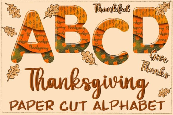 Download Thanksgiving Paper Cut Alphabet-Part 2 - Art Collection