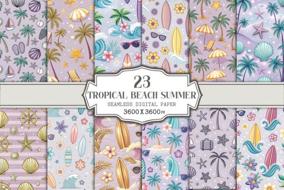 Download Tropical Beach Summer Seamless Pattern - Tropical Collection
