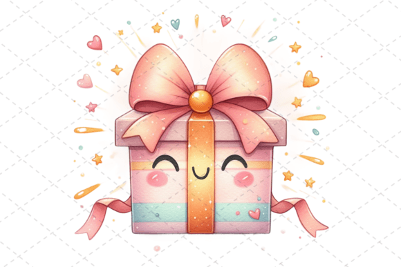 Download Gift Box Watercolor Clipart with Ribbons - Art Collection