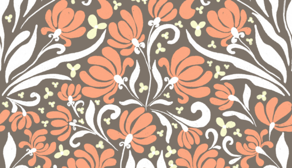 Download Vintage Art Nouveau Peach Ink Pattern - Art Collection