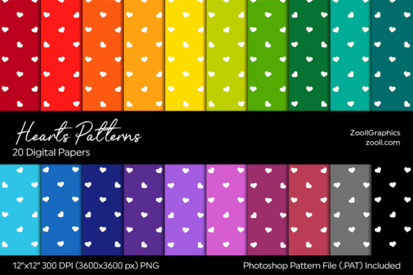 Download Hearts Rainbow Digital Papers - Art Collection