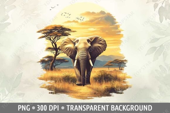 Download African Elephant PNG Clipart in Savanna - Art Collection