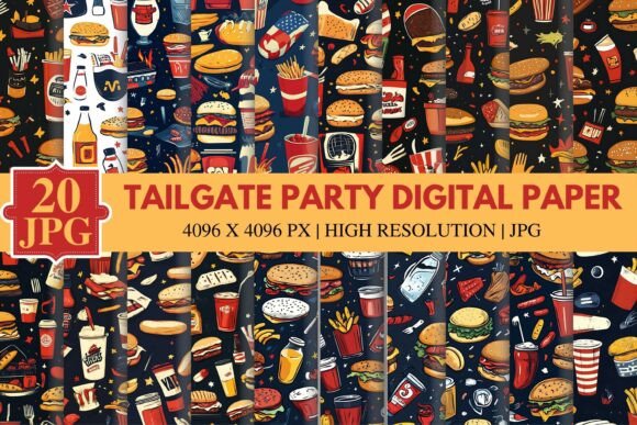 Download Tailgate Party Digital Paper - Party Collection