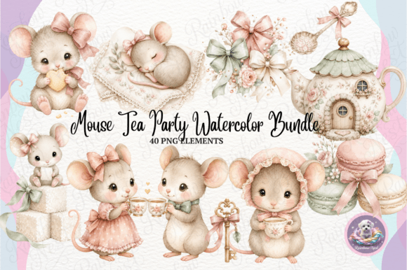 Download Mouse Tea Party Watercolor Bundle - Premium Bundle