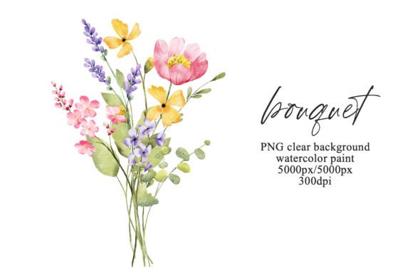 Download Watercolor Wild Flowers Clipart Bouquet. - Art Collection