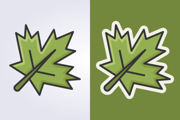 Download Colored Line Art Maple Leaf Icon Vector - Art Collection