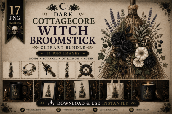 Download Dark Cottagecore Witch Broom Clipart - Art Collection