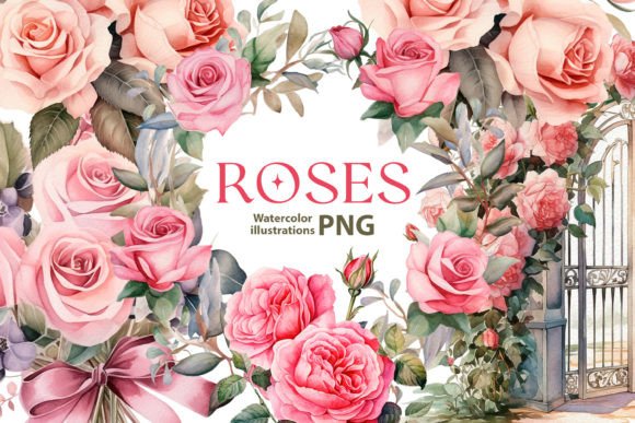 Download Watercolor Vintage Roses Cliparts - Art Collection