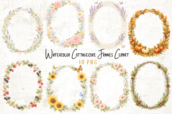Download Watercolor Cottagecore Frames Clipart - Art Collection