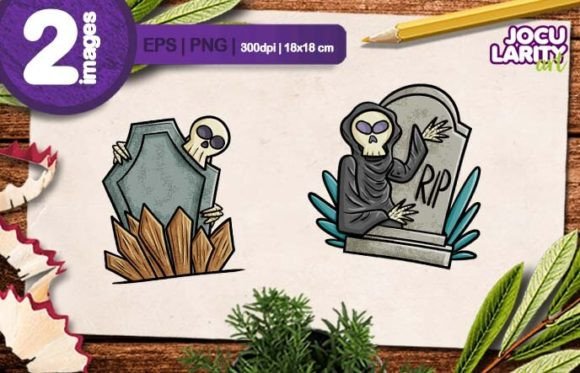 Download Tombstone with Skull Cartoon Vector - Art Collection