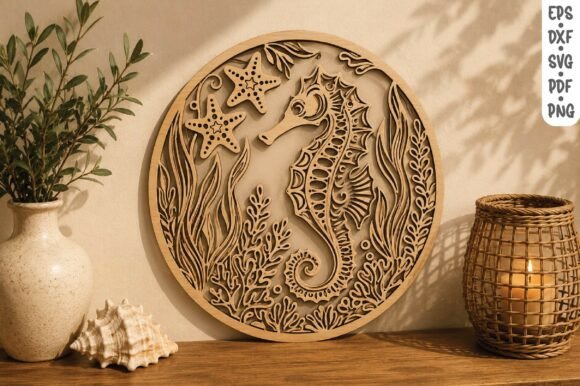 Download Seahorse Wooden Wall Art SVG - Art Collection