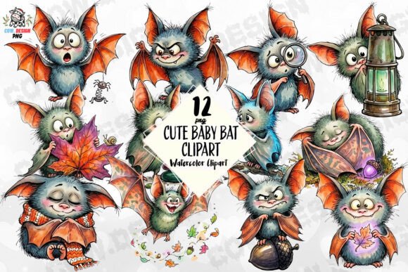 Download Cute Baby Bat Clipart PNG - Art Collection
