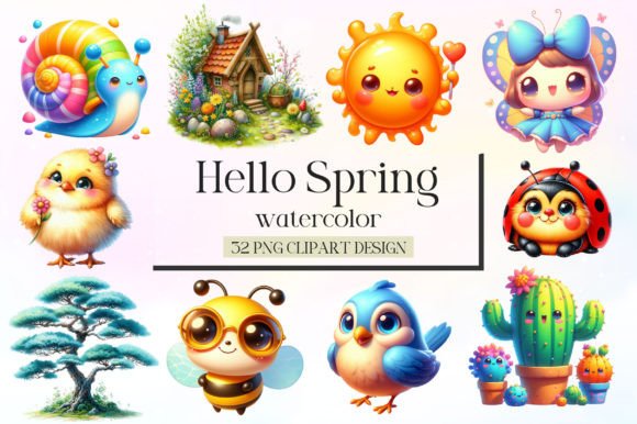Download Hello Spring Sublimation Clipart Bundle - Art Collection
