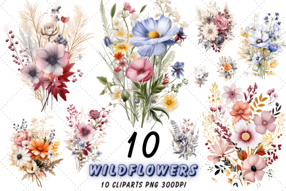 Download Snowy Wildflowers Sublimation Clipart - Art Collection