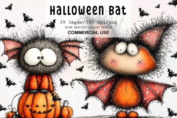 Download Halloween Bat Quirky Clipart - Art Collection