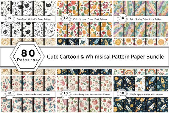 Download Cute Cartoon and Whimsical Pattern Paper - Art Collection