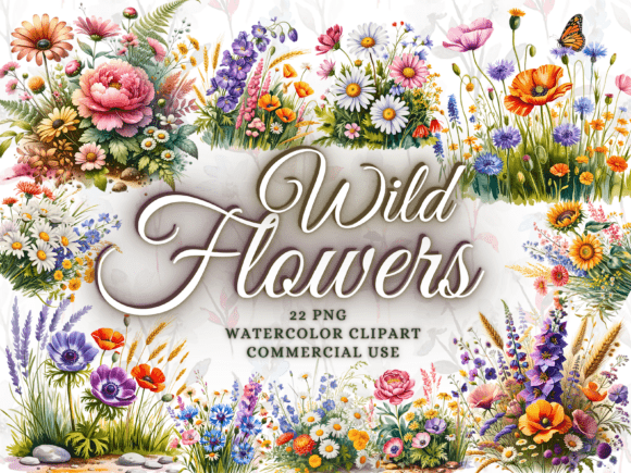 Download Watercolor Wild Flowers Clipart Png - Art Collection
