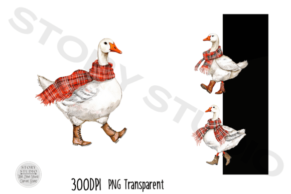 Download Cozy Winter Geese with Scarves Clipart - Art Collection