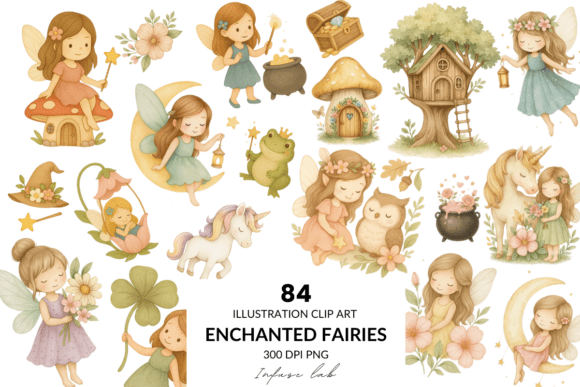 Download 84 Enchanted Fairies PNG 300 DPI Clipart - Art Collection