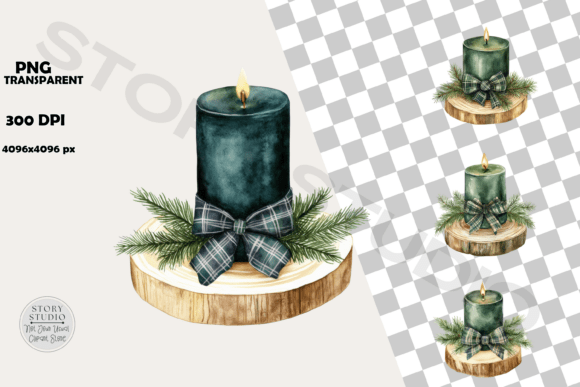 Download Christmas Candle Winter Decor Clipart - Art Collection