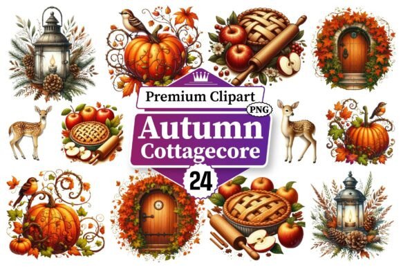 Download Autumn Cottagecore Clipart Bundle PNG - Art Collection