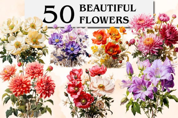 Download Beautiful Flowers Clipart &amp; Sublimation - Art Collection