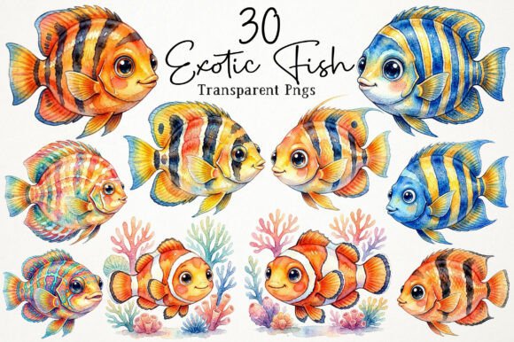 Download Watercolor Exotic Fish PNG Clipart - Art Collection
