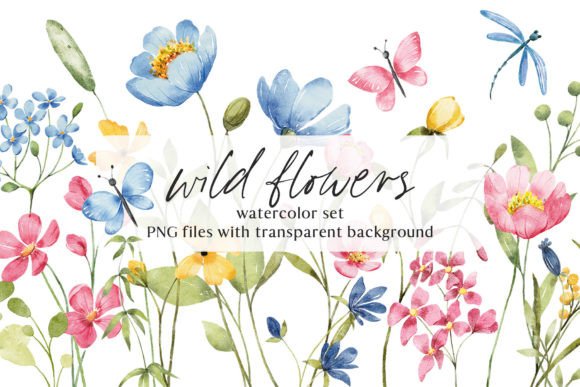 Download Wild Flowers, Watercolor Clipart, PNGю - Art Collection