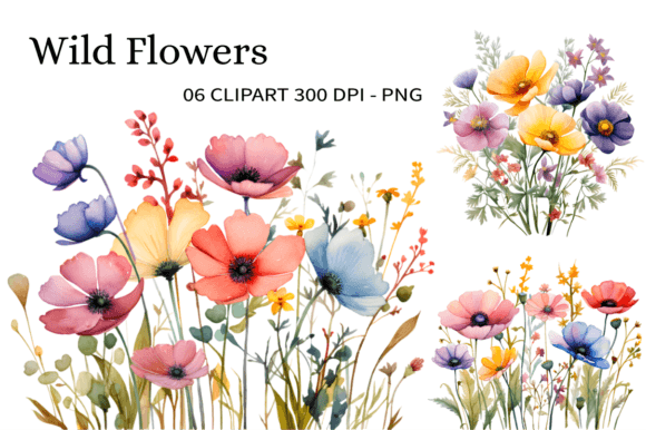Download Wild Flowers Watercolor Clipart PNG - Art Collection