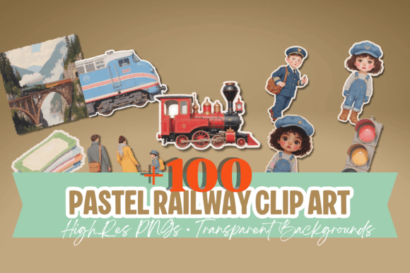 Download Pastel Railway Clip Art  - Art Collection
