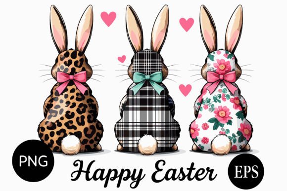 Download Cute Easter Bunny Trio Clipart Set - Art Collection