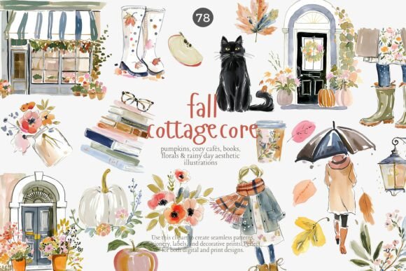 Download Fall Cottagecore Clipart Set - Art Collection