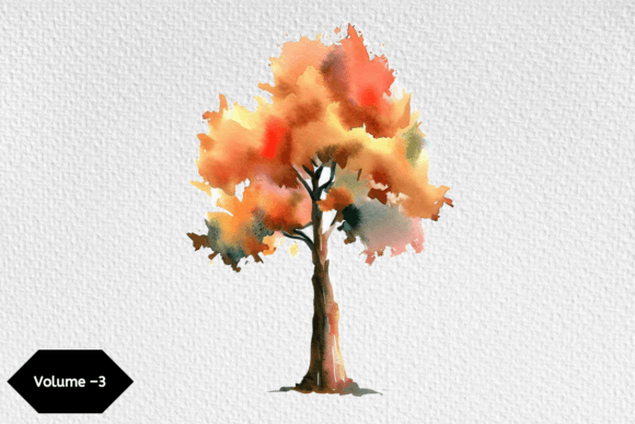 Download Watercolor Autumn Tree Clipart Volume –3 - Art Collection