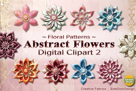 Download Abstract Flowers Digital Clipart 2 - Art Collection
