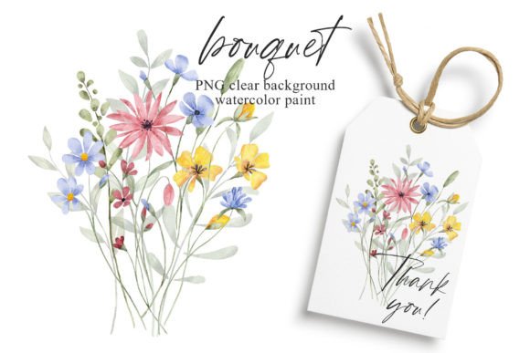 Download Watercolor Wild Flowers Clipart Bouquet. - Art Collection