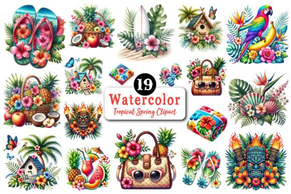 Download Tropical Spring Sublimation Clipart - Tropical Collection
