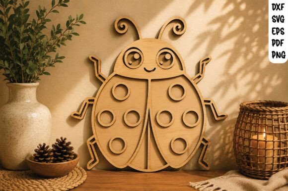 Download Cute Ladybug Wooden Wall Art SVG - Art Collection