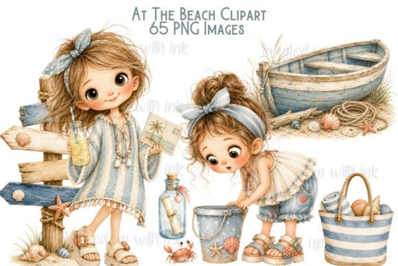 Download Beach Girl Clipart Bundle PNG - Art Collection