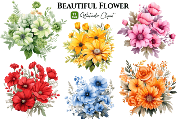 Download Beautiful Flowers Watercolor Clipart Png - Art Collection