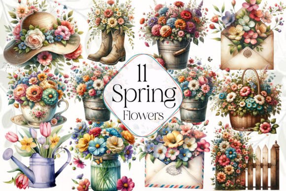 Download Spring Flowers Sublimation Clipart - Art Collection